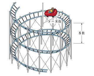 Solved The 800 lb roller coaster car starts from rest on Chegg