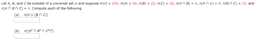 Solved Let A B And C Be Subsets Of A Universal Set U And Chegg Solved Let A B And C Be Subsets Of A Universal Set U And Chegg