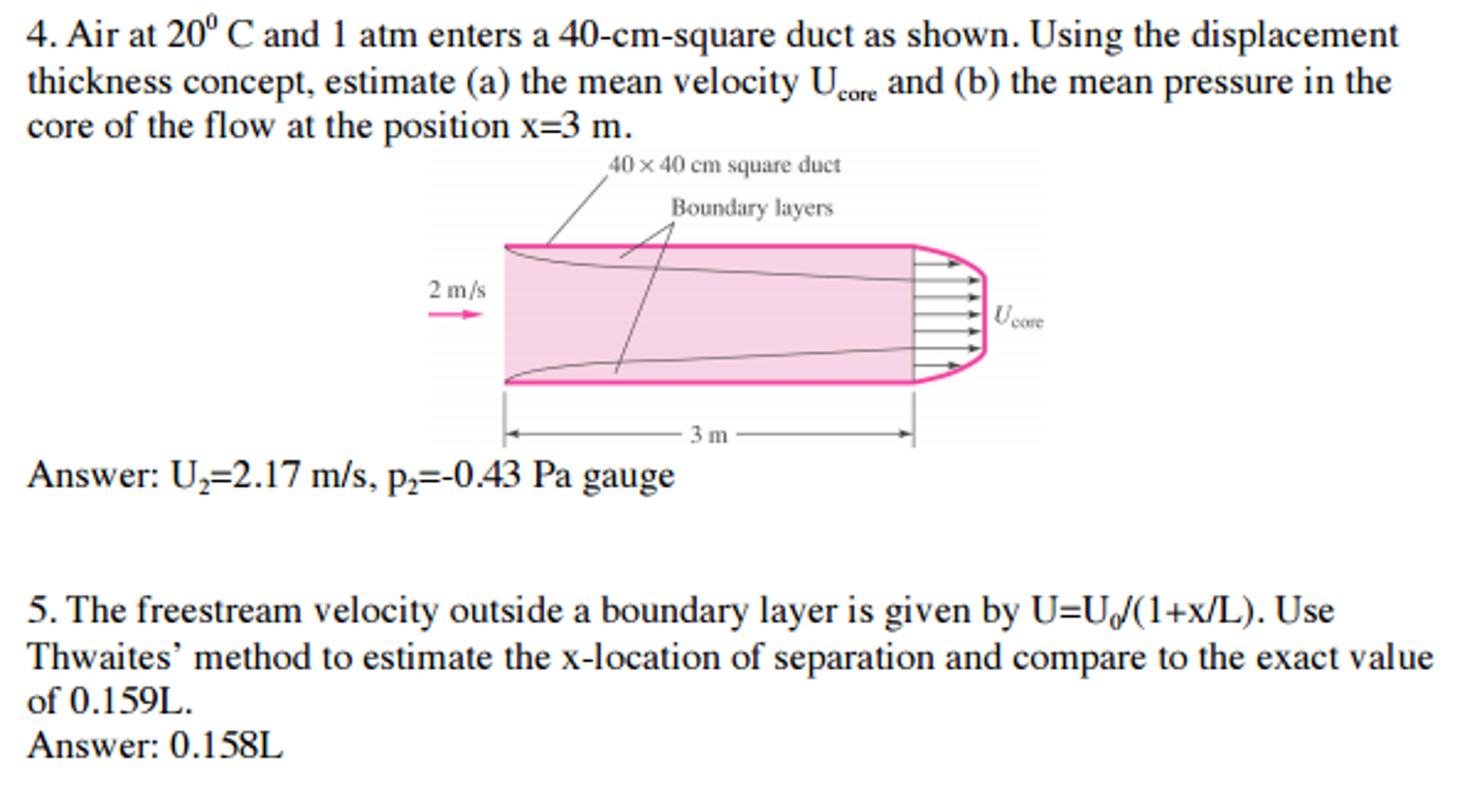 Solved Air at 20 degree C and 1 atm enters a 40-cm-square | Chegg.com