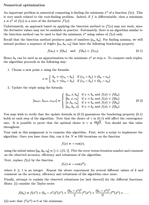 Solved Numerical Optimization An Important Problem In Chegg Solved Numerical Optimization An Important Problem In Chegg
