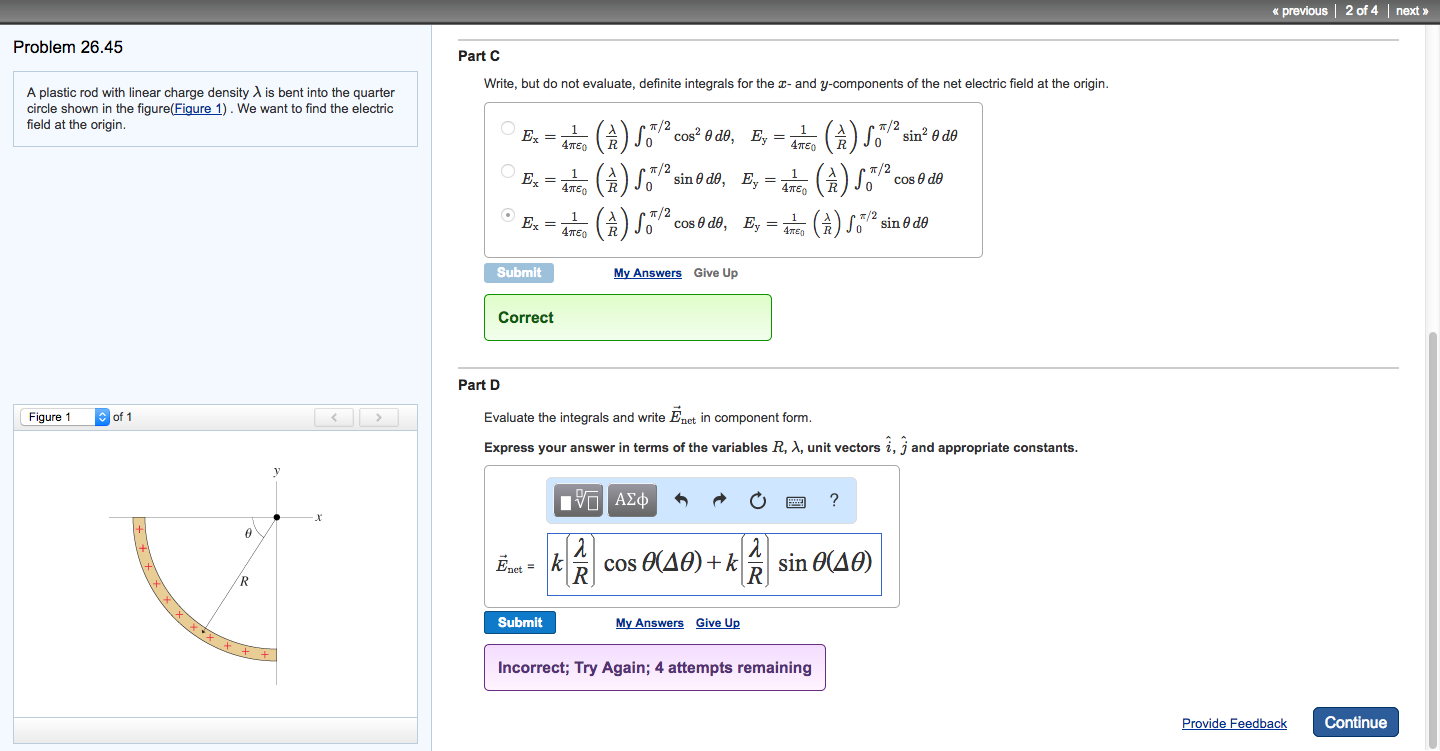 Solved A plastic rod with linear charge density lambda is