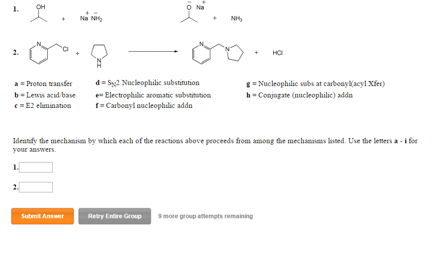 Solved Identify the mechanism by which each of the reactions | Chegg.com