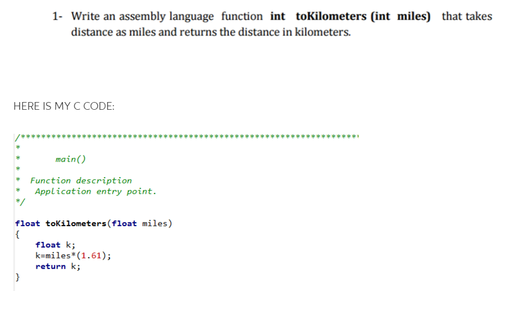 Solved 1- Write an assembly language function int | Chegg.com