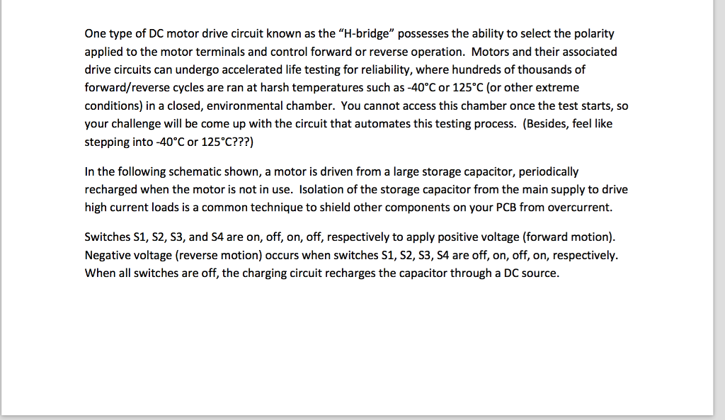 Solved One type of DC motor drive circuit known as the