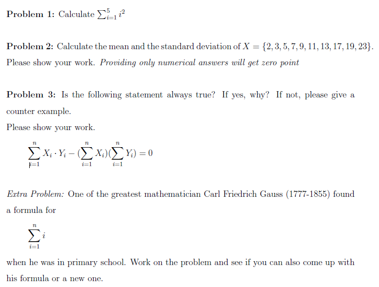 Solved Calculate Calculate the mean and the standard | Chegg.com