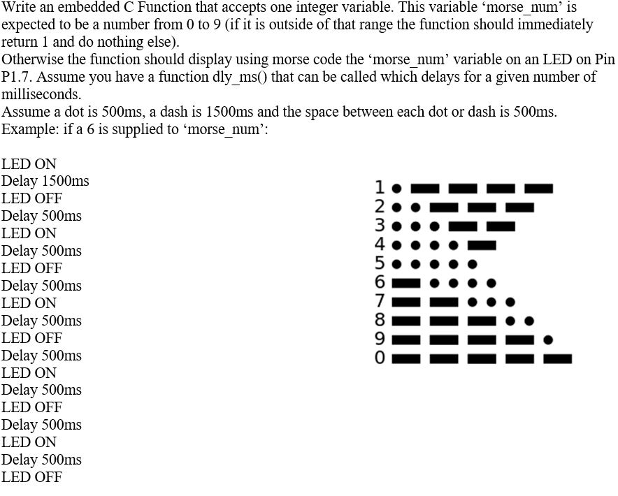 write-an-embedded-c-function-that-accepts-one-integer-chegg