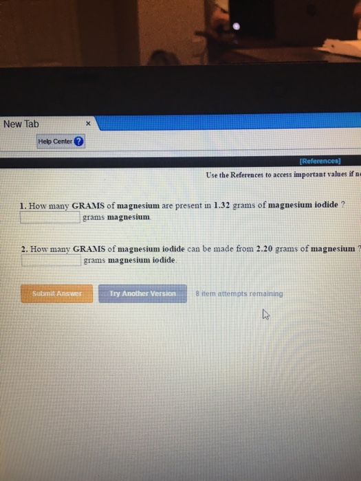 Solved How many GRAMS of magnesium are present in 1.32 grams | Chegg.com