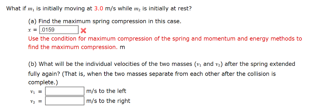Collision With Spring Solved A Two-Body Collision with a Spring A block of mass m1 | Chegg.com