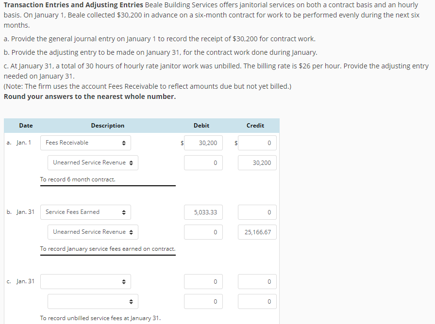 Solved Transaction Entries And Adjusting Entries Beale | Chegg.com