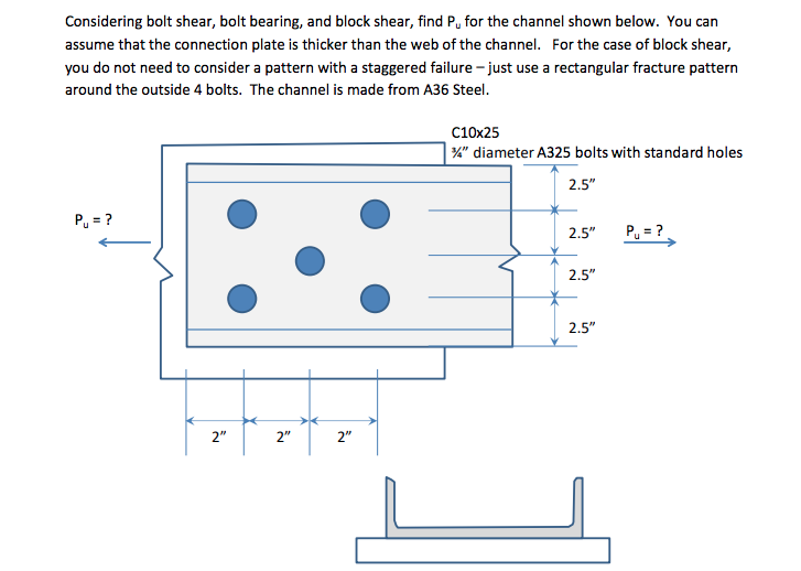 Solved Considering bolt shear, bolt bearing, and block