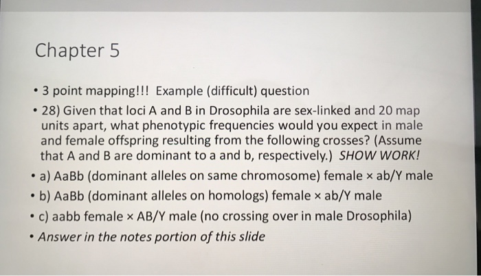 Solved Given That Loci A And B In Drosophila Are Sex Linked 6045