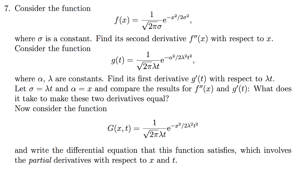 Solved Consider the function f(x) = 1/squareroot 2 pi sigma | Chegg.com