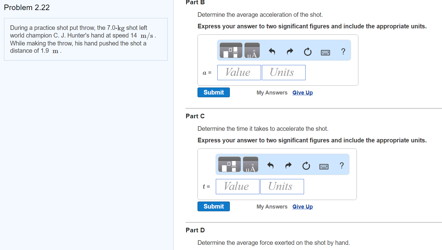 Solved During a practice shot put throw, the 7.0kg shot