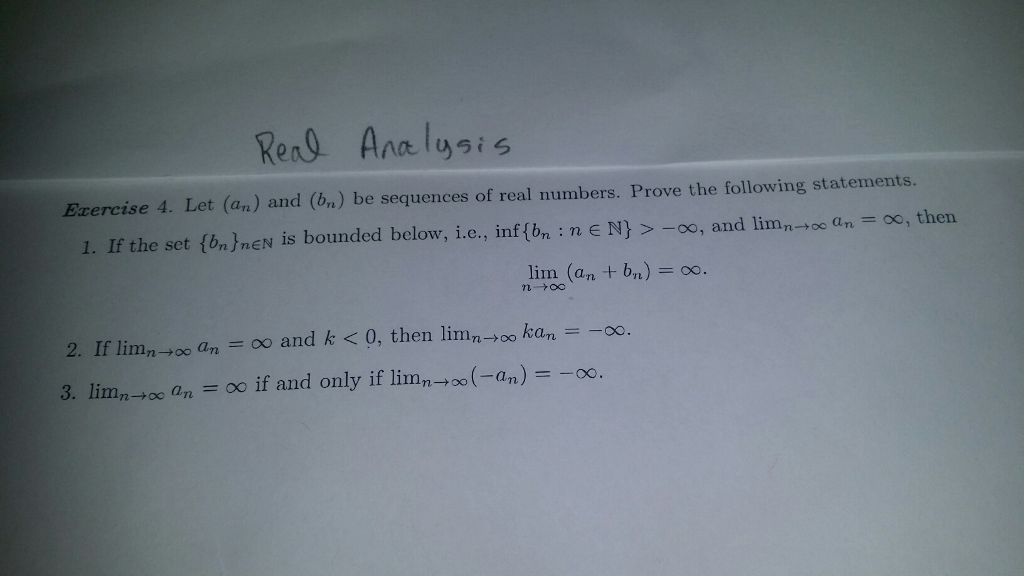 Solved Let (a_n) And (b_n) Be Sequences Of Real Numbers. | Chegg.com