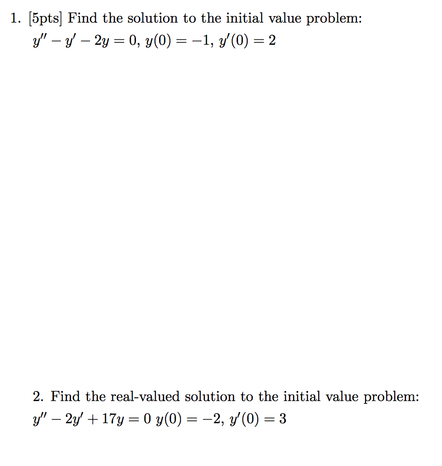 Solved Find The Solution To The Initial Value Problem: Y" - | Chegg.com