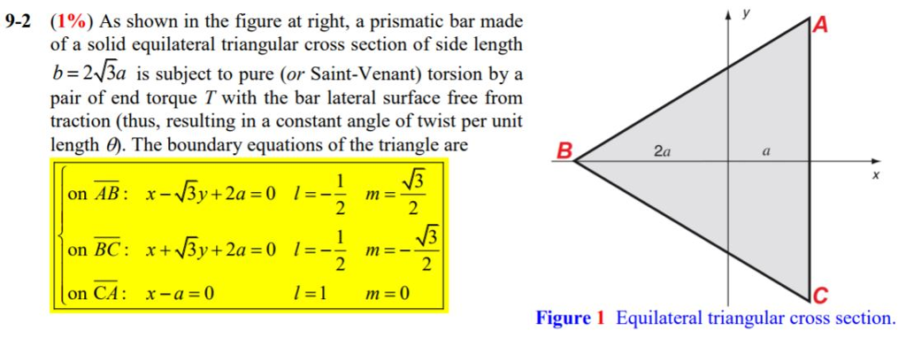 9-2 (1%) As shown in the figure at right, a prismatic | Chegg.com