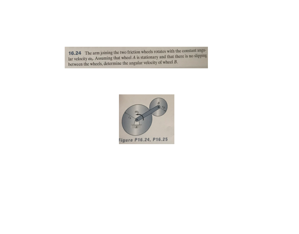 Solved 16.24 The arm joining the two friction wheels rotates