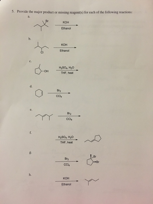 Solved Provide the major product or missing reagents for | Chegg.com
