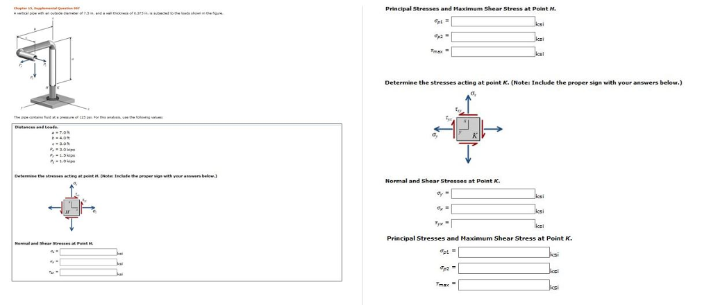 Solved Principal Stresses and Maximum Shear Stress at Point | Chegg.com