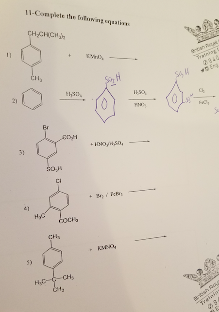 Solved Complete The Following Equations Chegg