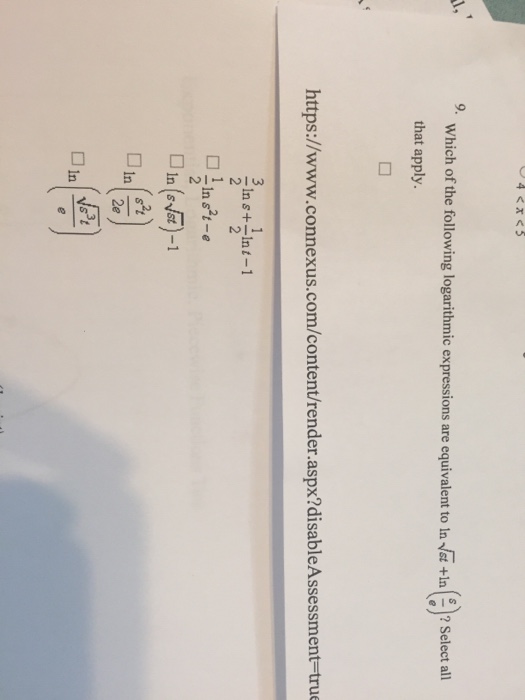 Solved: Which Of The Following Logarithmic Expressions Are... | Chegg.com