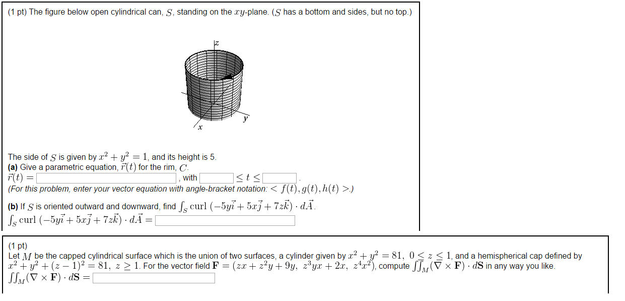 Solved The figure below open cylindrical can, S, standing on