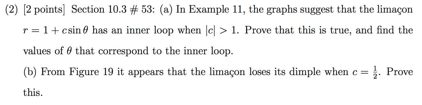 In Example 11, the graphs suggest that the limagon r | Chegg.com