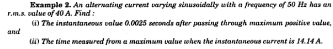 Solved Example 2. An alternating current varying | Chegg.com