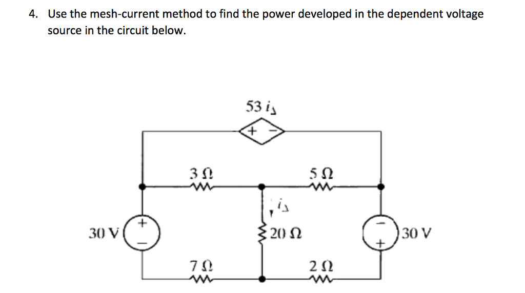 Solved Use the mesh-current method to find the power | Chegg.com