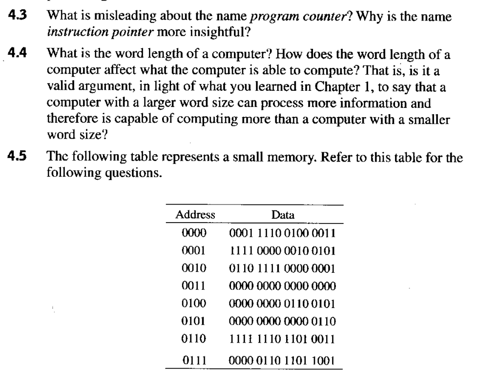 Solved 4.1 Name The Five Components Of The Von Neumann | Chegg.com