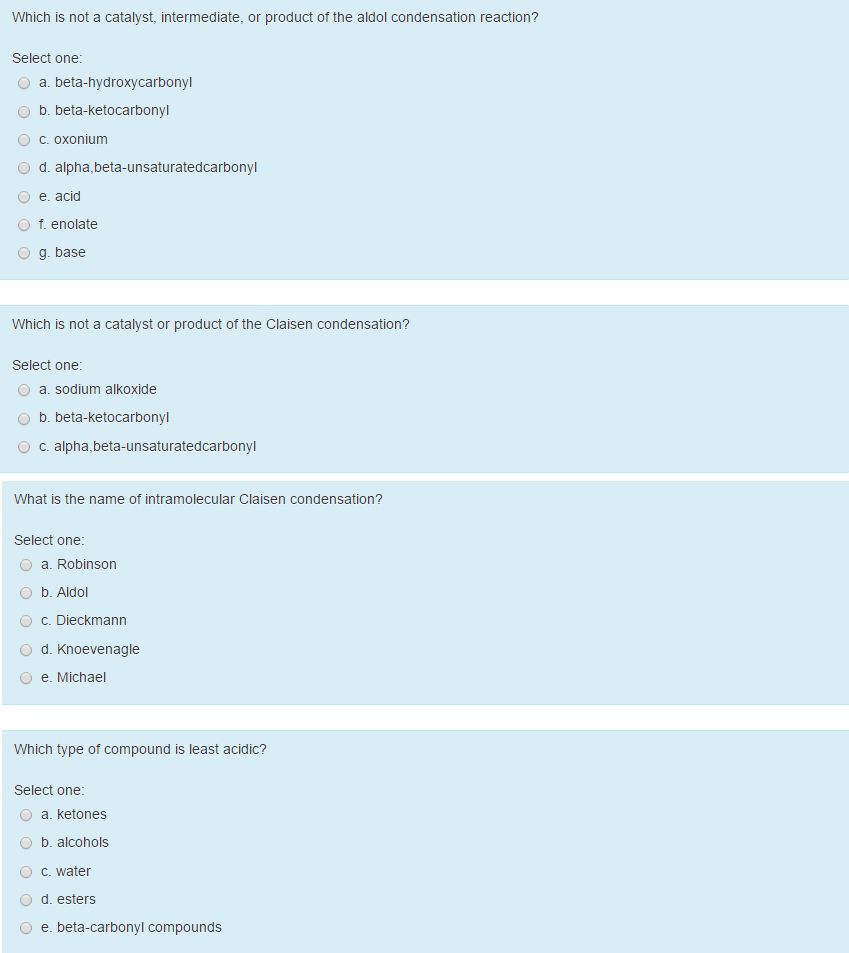 Solved Which is not a catalyst, intermediate, or product of