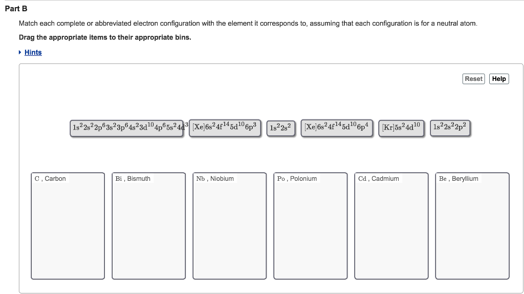 Solved Part B Match each complete or abbreviated electron | Chegg.com