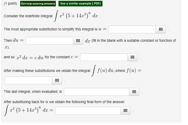 Solved (1 point) Get help entering answers See a similar | Chegg.com