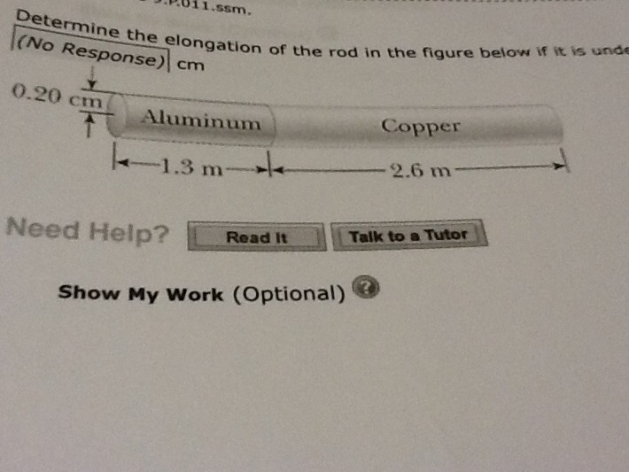Solved Determine the elongation of the rod in the insert if
