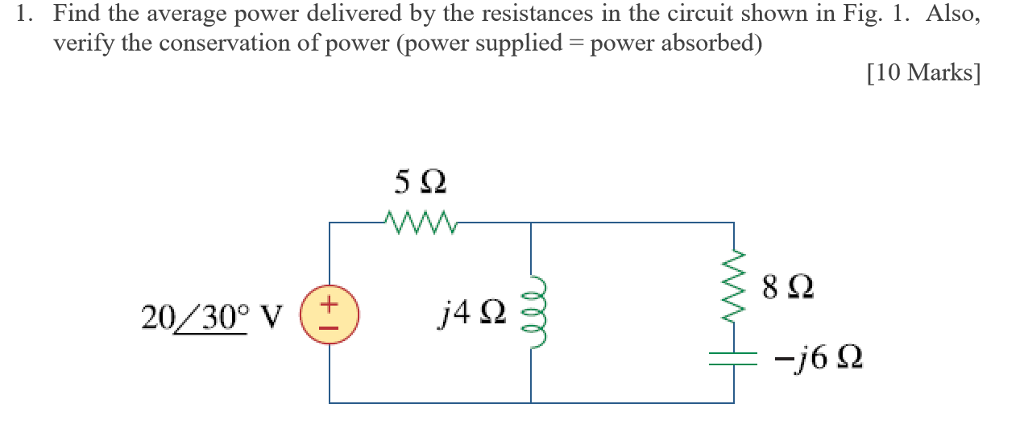 Solved Find the average power delivered by the resistances | Chegg.com