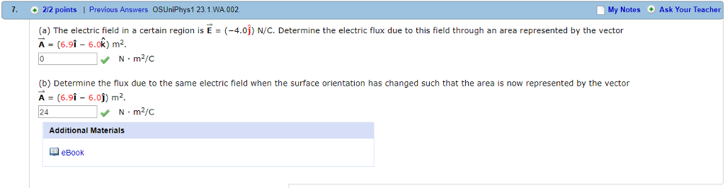 Solved The electric field in a certain region is E = (−4.0j) | Chegg.com