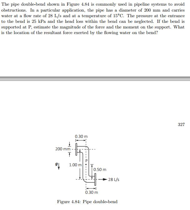 The pipe double-bend shown in Figure 4.84 is commonly | Chegg.com