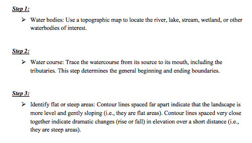 identify a tidal river on a topographic map