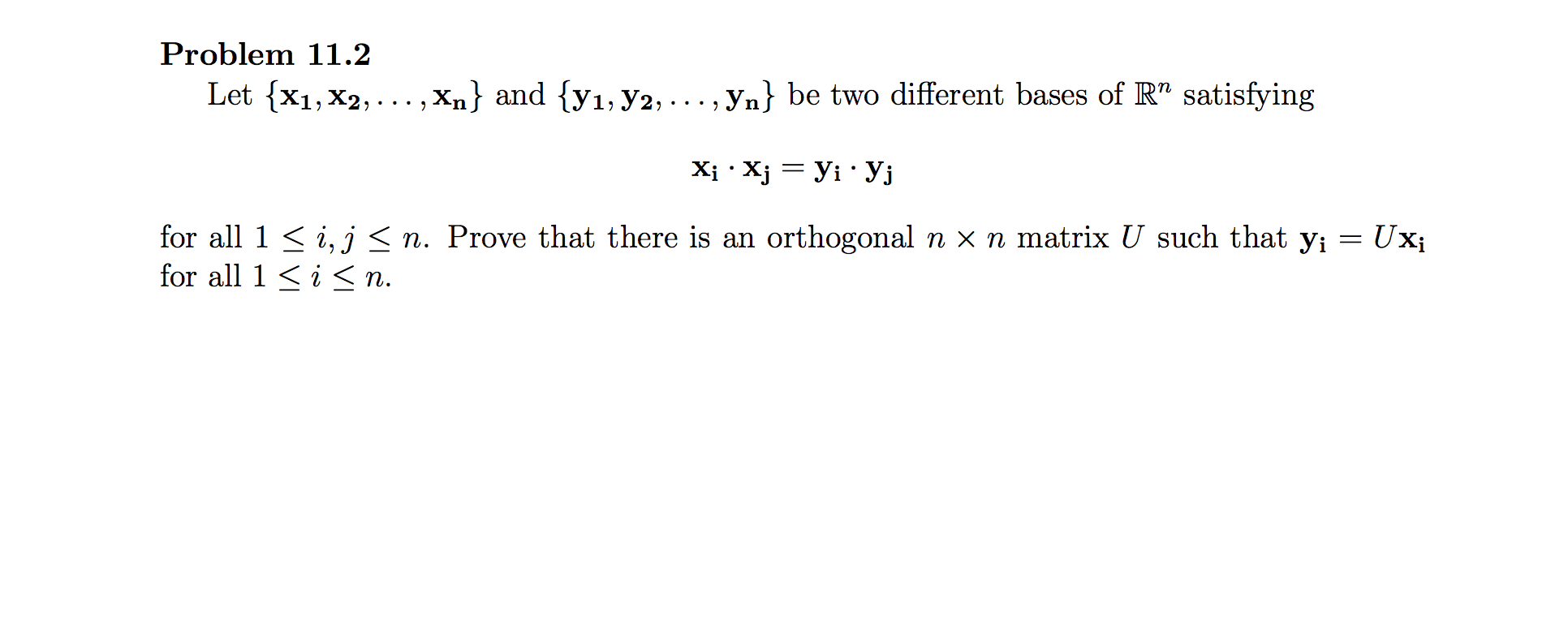 Solved Let {x1 X2 Xn} And {y1 Y2 Yn} Be Two