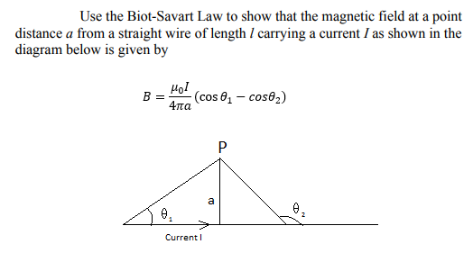 Solved Use The Biot Savart Law To Show That The Magnetic 