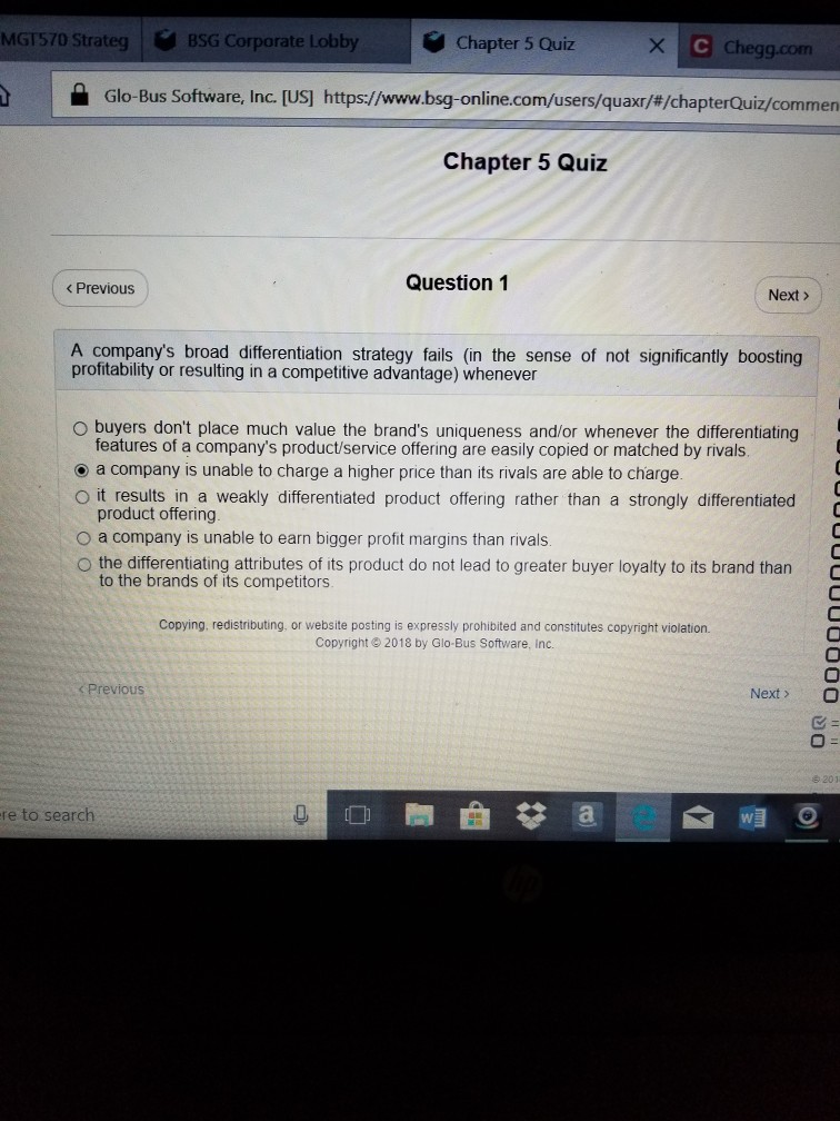 Solved MGT570 Strateg BSG Corporate Lobby Chapter 5 QuizX...
