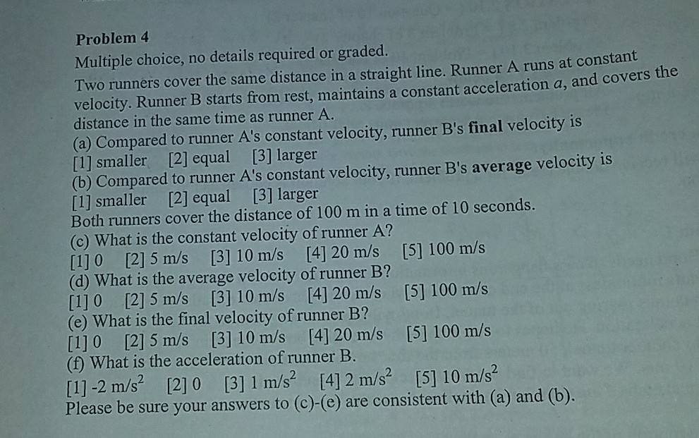 Solved Two runners cover the same distance in a straight | Chegg.com