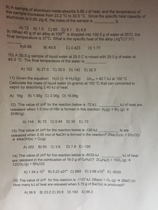 solved-a-sample-of-aluminum-metal-absorbs-9-86-j-of-heat-chegg