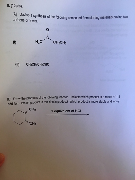 Solved Devise A Synthesis Of The Following Compound From | Chegg.com