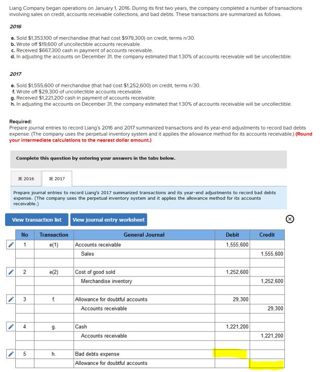 Solved Liang Company Began Operations On January 1 2016 Chegg