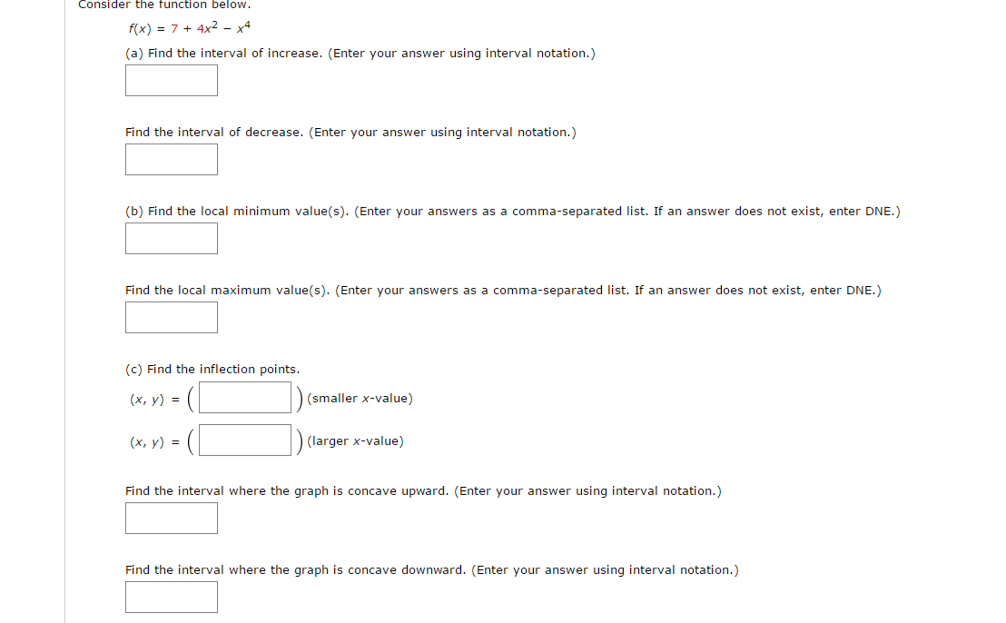 solved-consider-the-function-below-f-x-7-4x-2-x-4-chegg