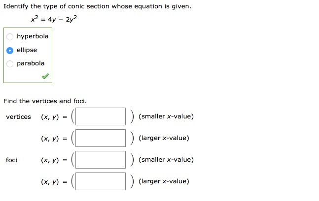 Solved Identify The Type Of Conic Section Whose Equation Is