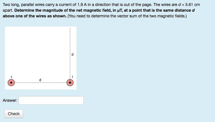 Solved Two Long Parallel Wires Carry A Current Of 1 9 A In Chegg Solved Two Long Parallel Wires Carry A Current Of 1 9 A In Chegg