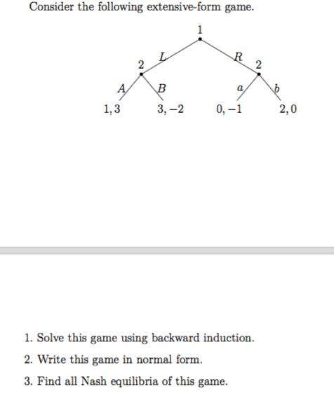 Solved Consider The Following Extensive-form Game. 2 2 1,3 | Chegg.com