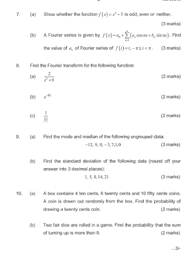 Solved 7. (a Show whether the function(x)--3 is odd, even or | Chegg.com